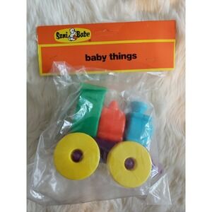 NOS New Vintage Sani Babe Kidde Products baby things Train Puzzle Rare